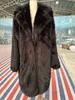 Europe and the United States hot autumn and winter artificial wool extended coat women's suit collar fur jacket