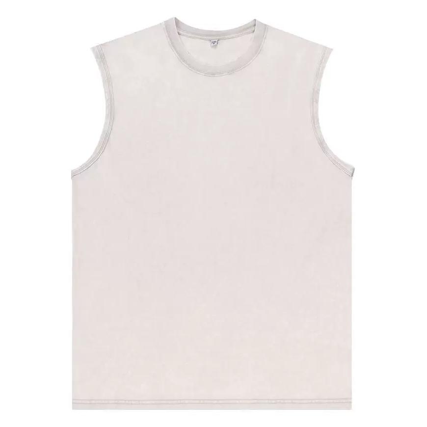 

Men s Vest Vintage Washed Tee 100% Cotton Tank Tops Summer Casual Sleeveless Tops Streetwear Loose Tees XL абрикосовий