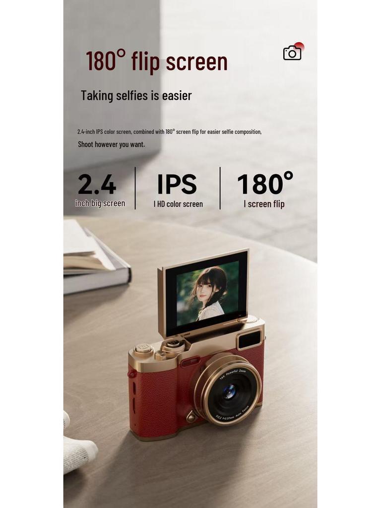 HD Digitale Klappkamera für Schüler - Retro-Stil, Einsteiger