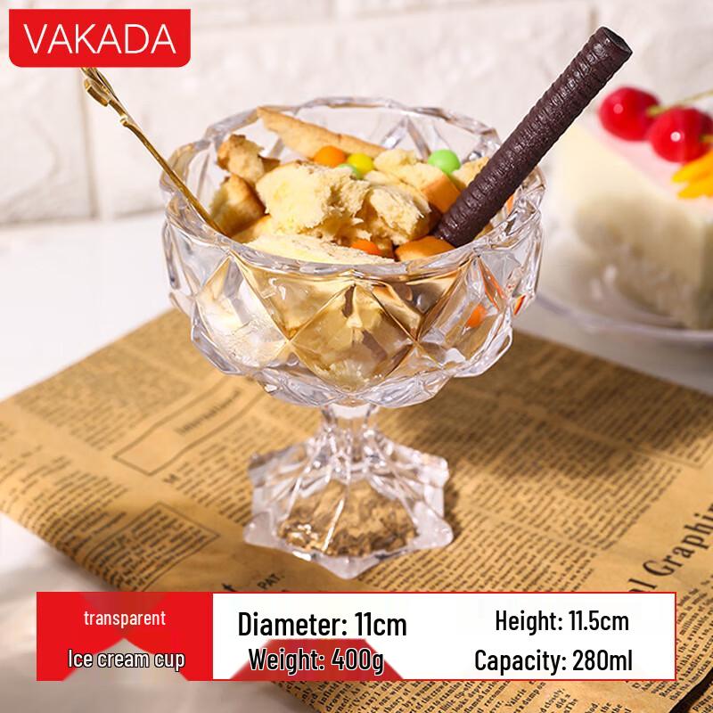 

VAKADA European Style Glass Stemmed Dessert Bowl
