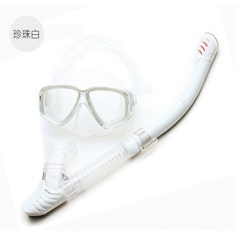 Anti-fog Diving Mask With Snorkel Set Tempered Glass Silicone Snorkeling Swimming