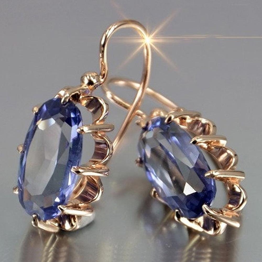 Cao Shi Retro Court Colorful Gem Eight-Claw Zircon Earrings