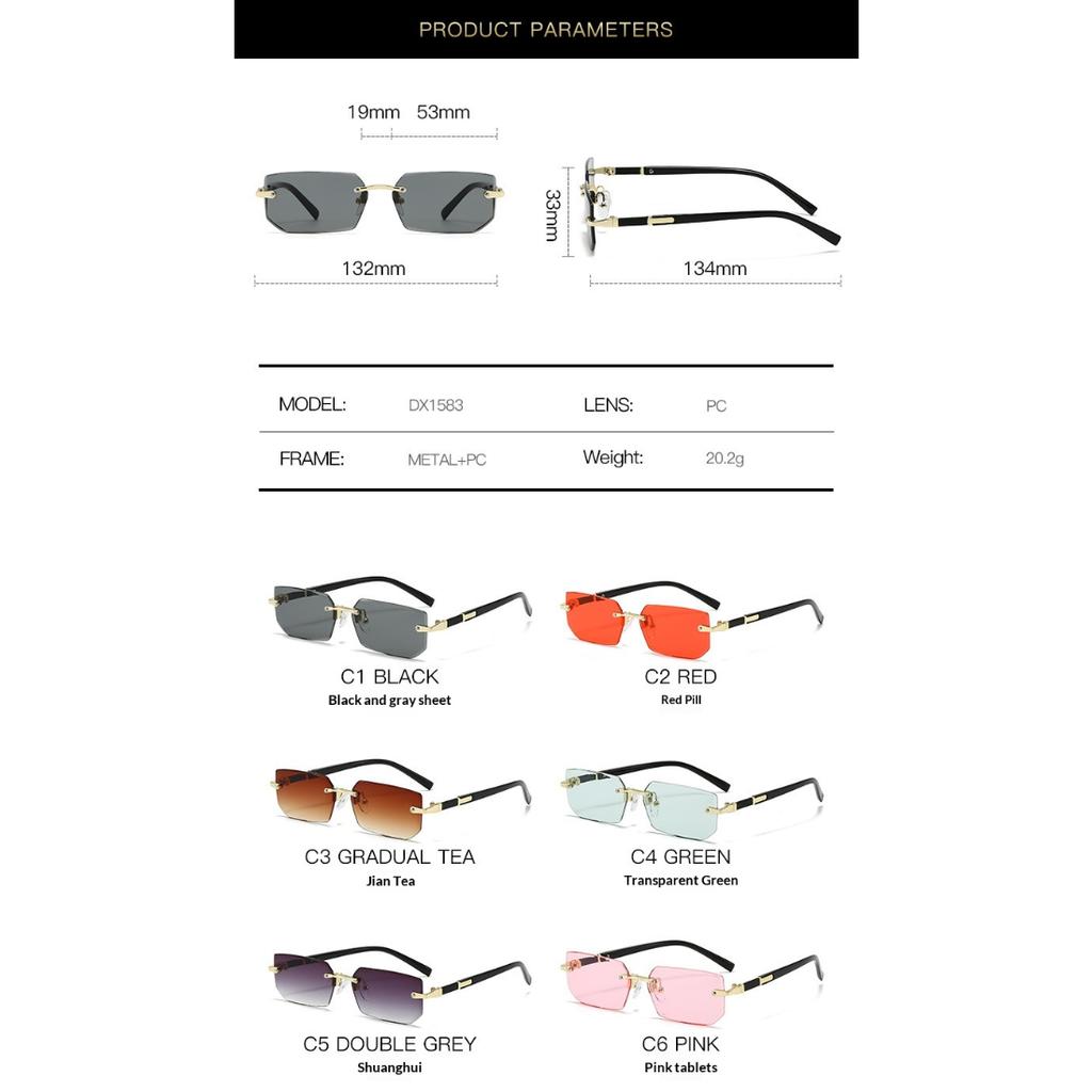 New Frameless Fashion Sunglasses Trend Rimless Cut Edge Shades Versatile Sun Glasses For Men Women