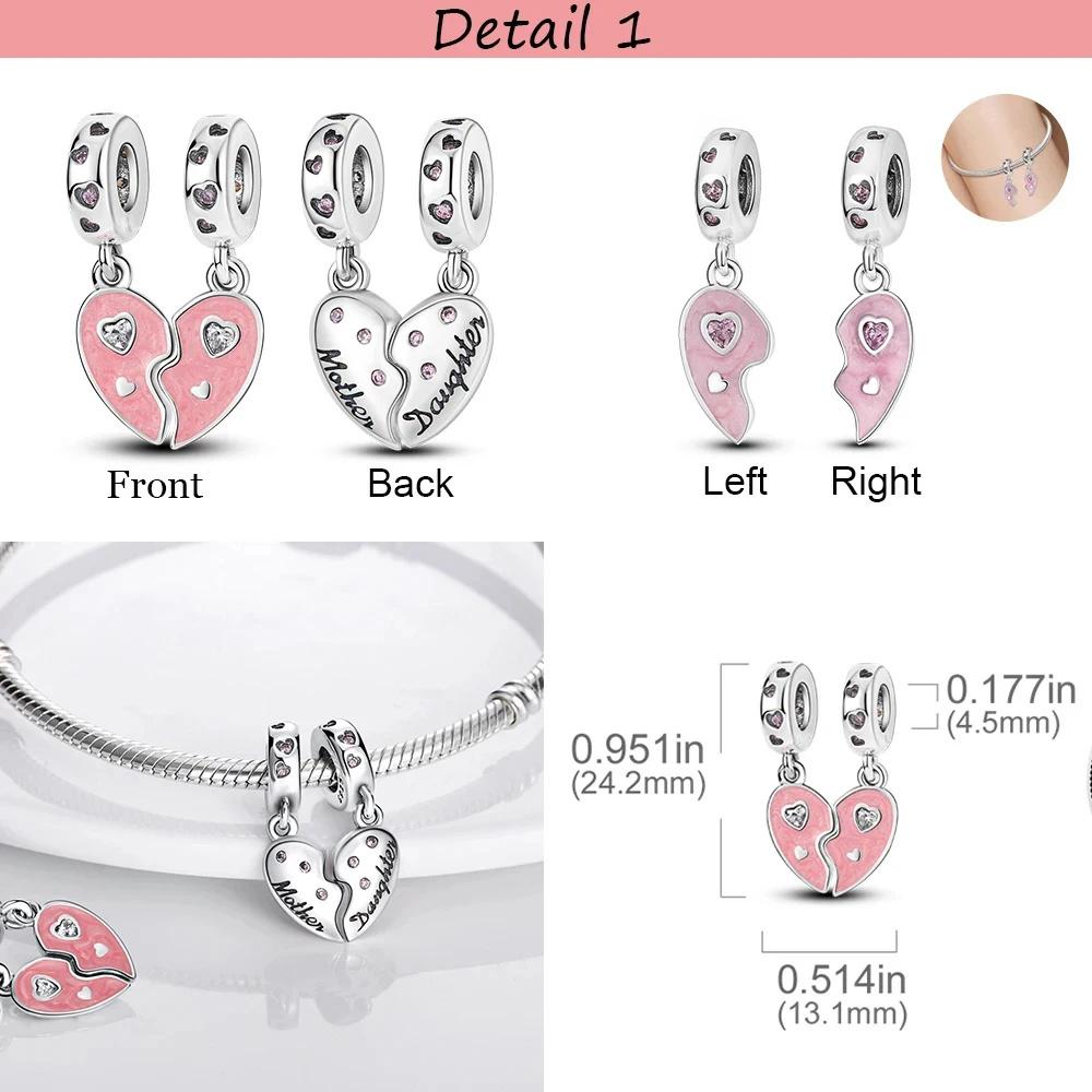 Copper Plated Beads Infinity Love Mum Heart Mom Dangle Charm Fit Charm Bracelet Plata De Ley Original Jewelry