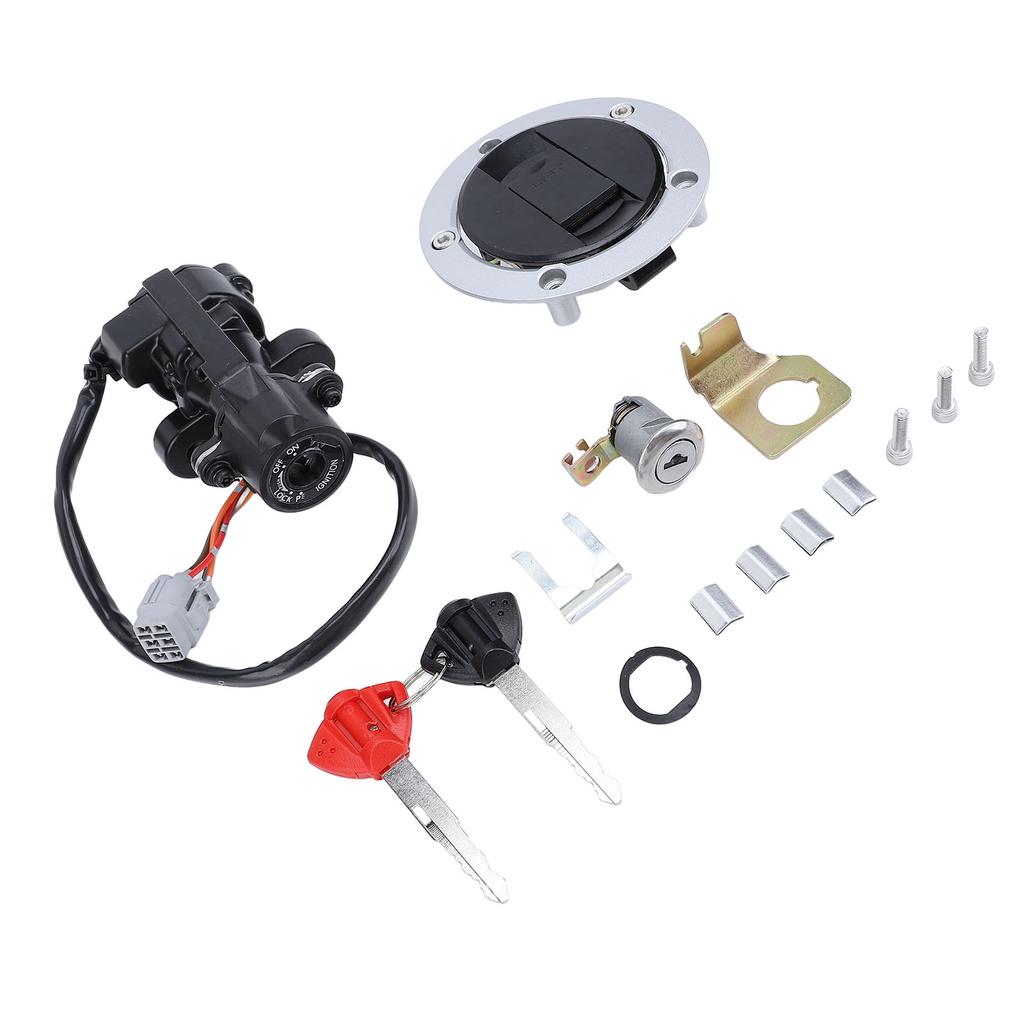 Ignition Switch Fuel Gas Cap Seat Lock Set Metal ABS Replacement for Suzuki GSXR600 GSXR750