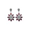 Garnet Flower Earrings: 925 Sterling Silver Dangle Jewelry