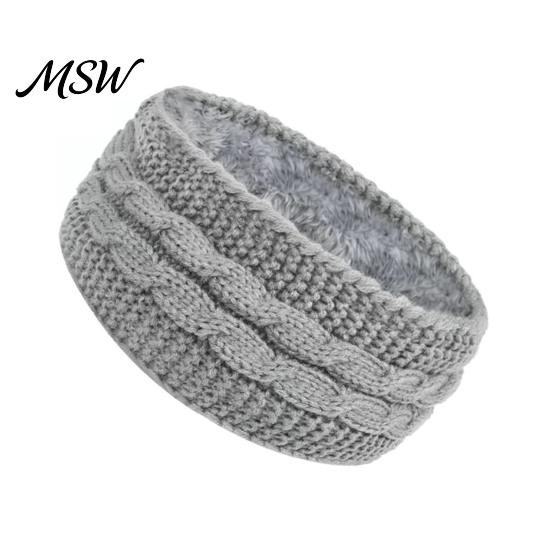 Soft Fleece Lined Headbands for Women Winter Women, Thickened Knitted Ear Warmers, Cold Windproof Headband Outdoor Activities Weather Hairband Running