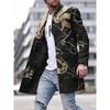 Primavera Nuevo Bolsillo Versátil Diario Retro Cuello Alto Medio Largo Abrigo de Lana Abrigo Casual para Hombre Ropa de Hombre
