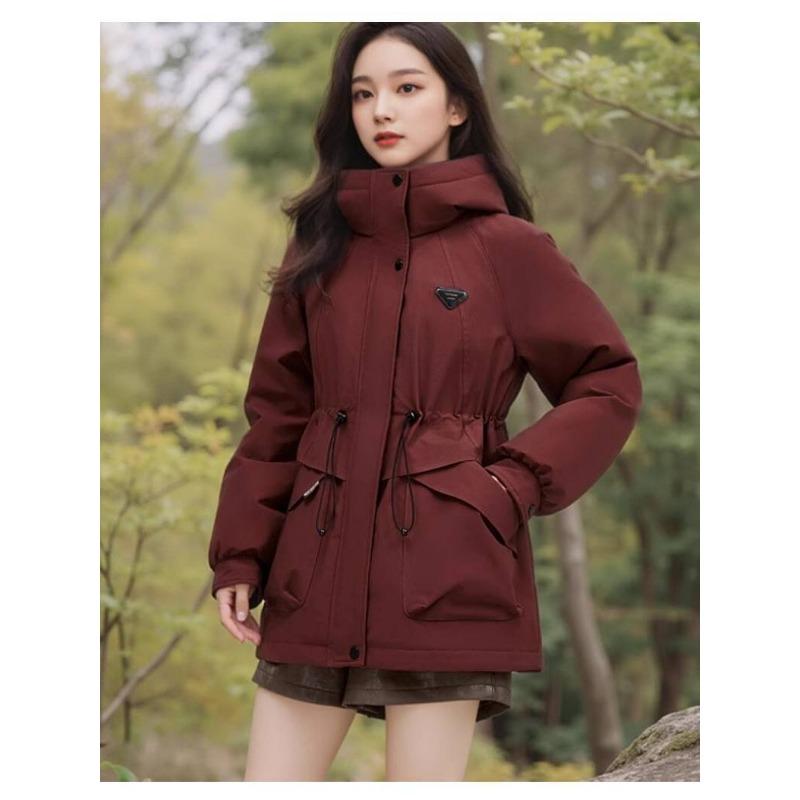 Korean-style Casual and Fashionable Women's Winter Parka Jacket with Thick Cotton-padded Design and Windproof Feature