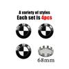 BMW Black White Car Emblem 82mm Front Hood Logo 74mm Rear Badge 56mm 68mm Wheel Hub Cap 45mm Steering Wheel Sticker Accessories