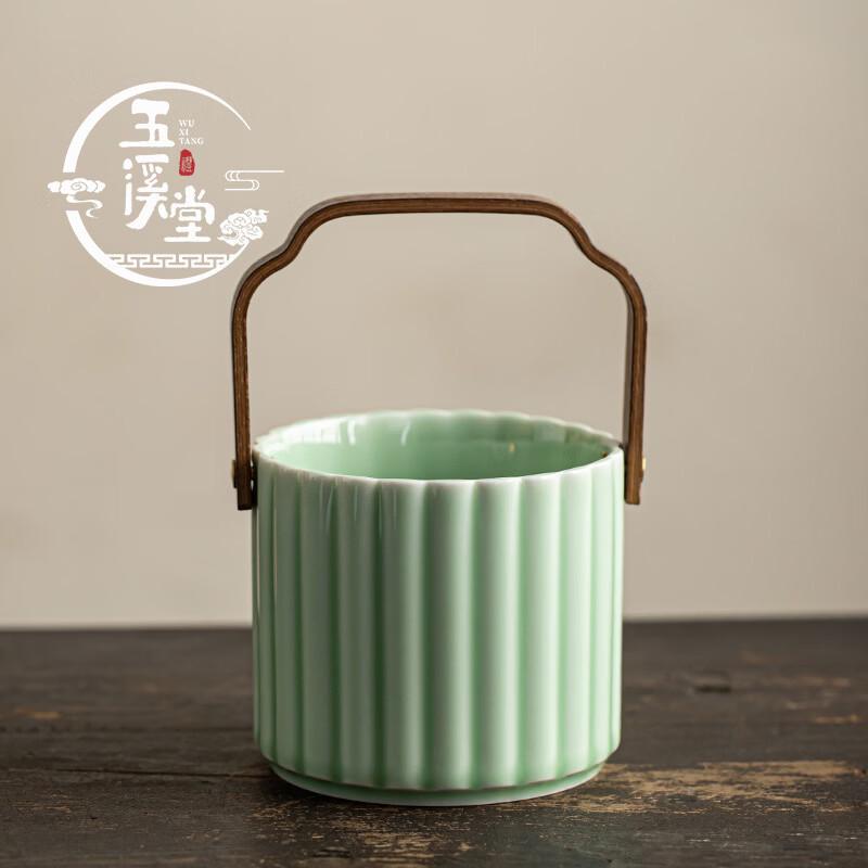

Ru Han Chinese Ceramic Fruit Basket with Handle