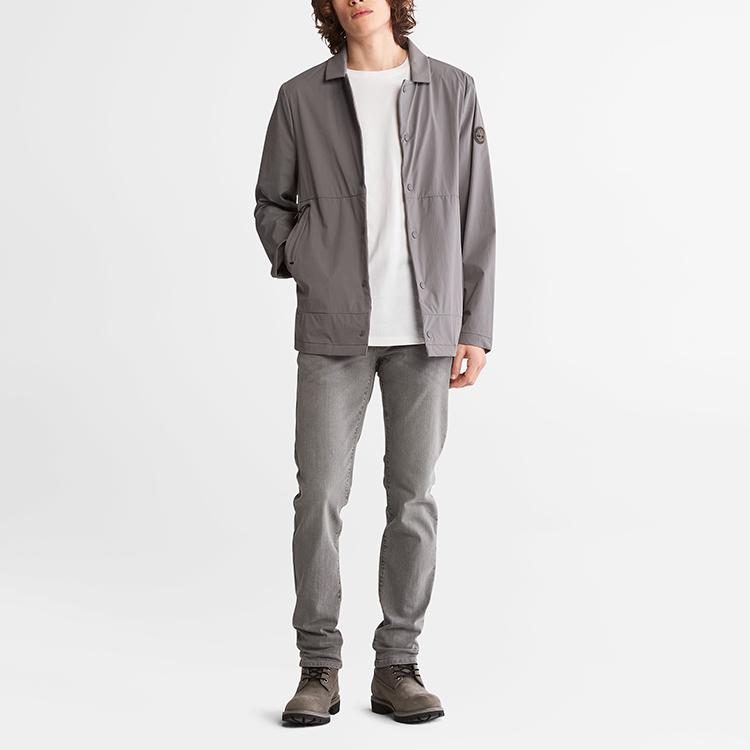Timberland Casual Solid Color Zip Pocket Jacket Men Jackets Gray A26B6-033