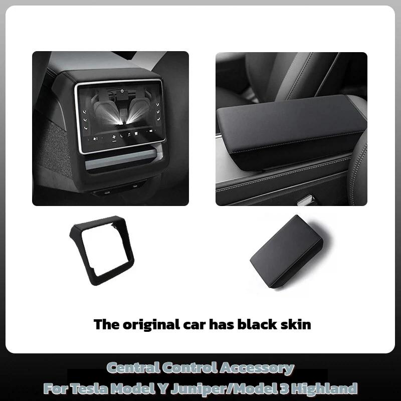 Pour Tesla Model Y Juniper/Model 3 2025 et versions ultérieures : cache de protection pour cadre d'écran arrière, cache de ventilation, couvre-boîte