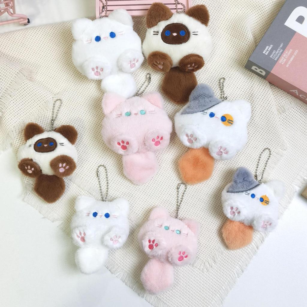 Squeaky Kitten Plush Pendant & Cute Cartoon Kitty Brooch Hair Accessories