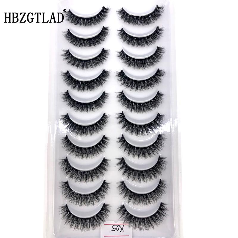 AMSDCN Artificial Mink Short Natural Dramatic False Eyelashes Short Eyelashes 10 Pairs of 3D Eyelash Makeup False Eyelashes