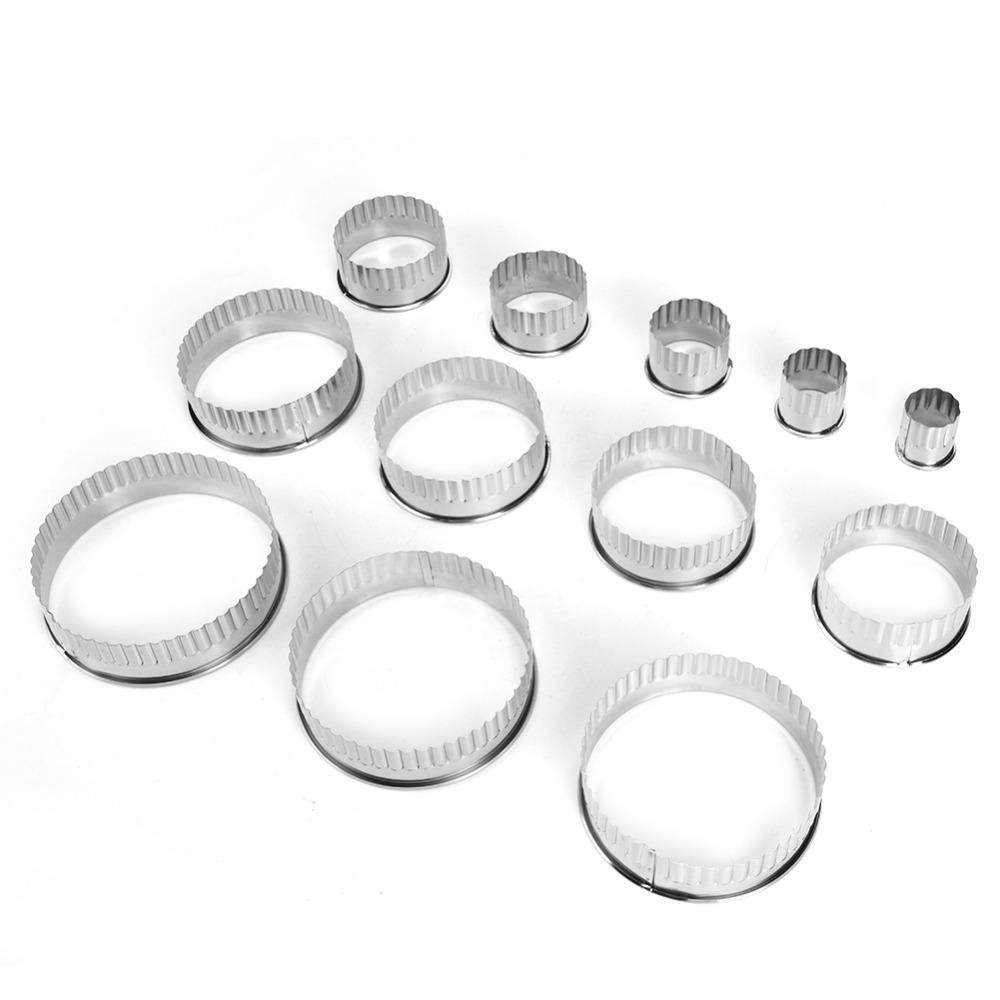 12PCS Rolled Edge Dough Cutter Mold Food Grade Dessert Mold Mousse Mold Dessert Preparation