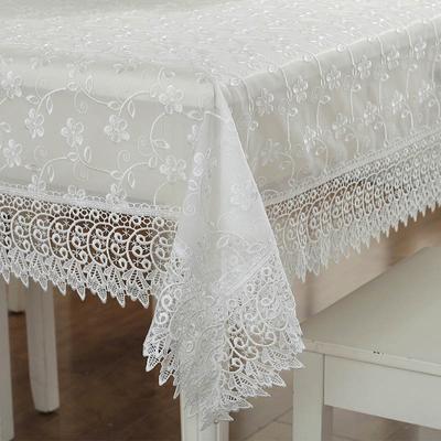 Table Cloth White Lace Embroidery Europe Luxury Table Juppe Dining Table Cover Tablecloth Hollow Coffee Tv Refrigerator Dust
