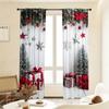 Christmas tree and star-patterned printed curtains   Christmas decorations   home decorations   room decorations