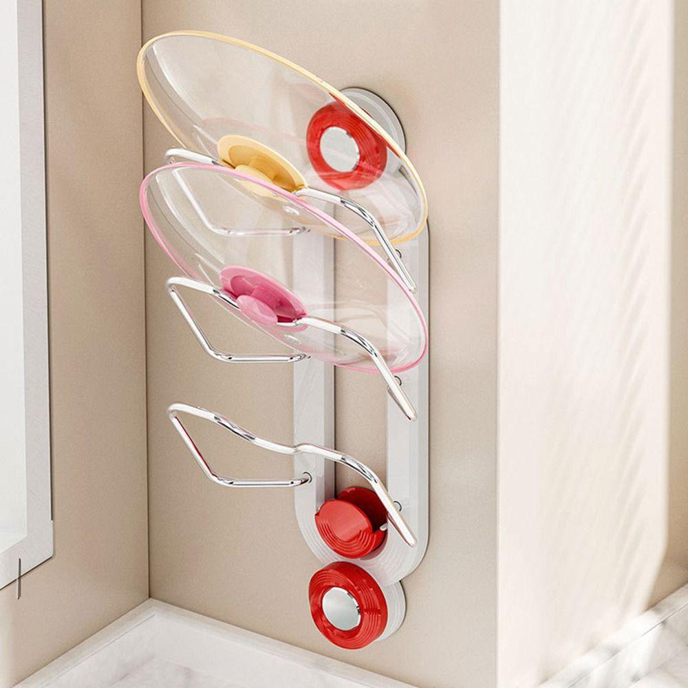 Punch Free Suction Cup Pot Lid Rack Space Saving Cutting Board Holder  Kitchen