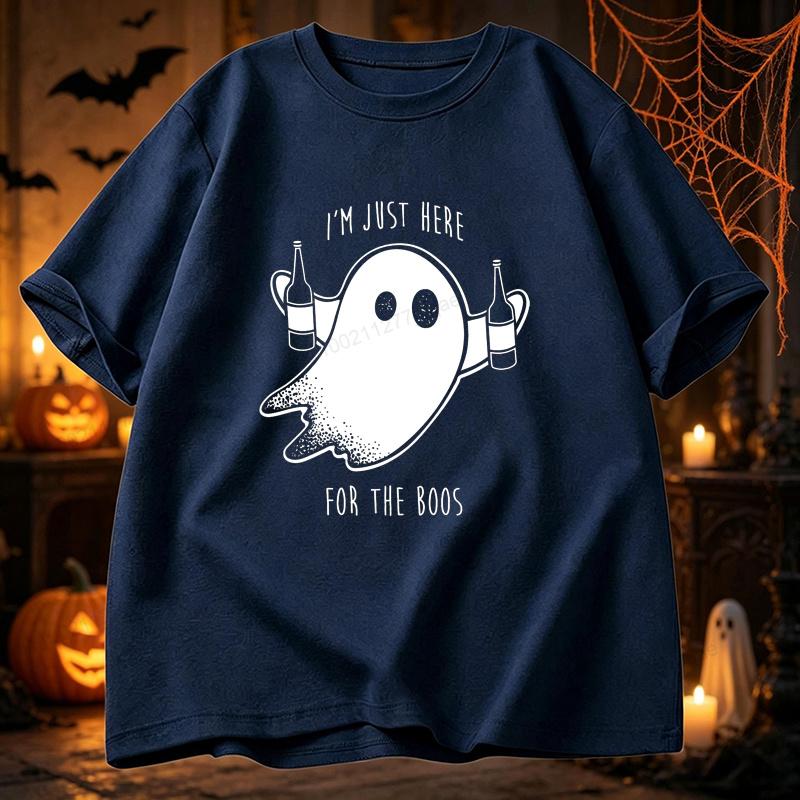 Funny T Shirt Clothing I'm Just Here for The Boos T-shirt Halloween Party Tee Shirts Spooky Season Tee Tops Gifts