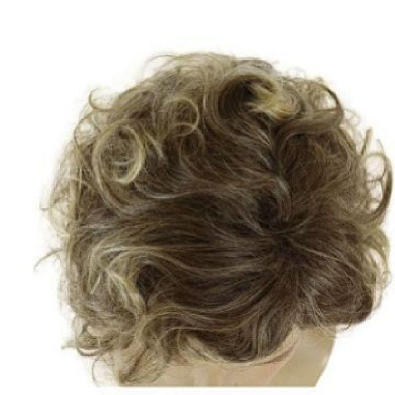 Synthetic Ombre Brown Blonde Short Curly Men Wig with Bangs Natural Hairstyle Wig for Male Daily Cosplay Party Heat Resistant Fiber Wig