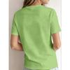 Women's Short Sleeve Crew Neck T-Shirt - Spring Summer Casual Blouse Suitable for Warm Weather, Opaque Round Neck Top with Minimalist Letter
