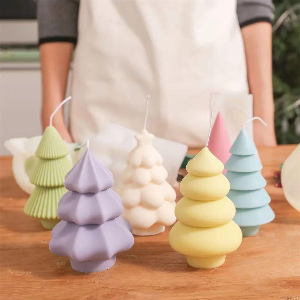 DIY Christmas Tree Candle Mold Silicone Soap Mold Gift Candle Mould  Candle Making