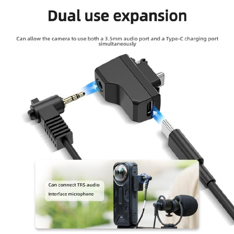 Professional Microphone Sound Adapter Type C 3.5mm Port Charging Adapter For X4 Action Camera Recording Accessories