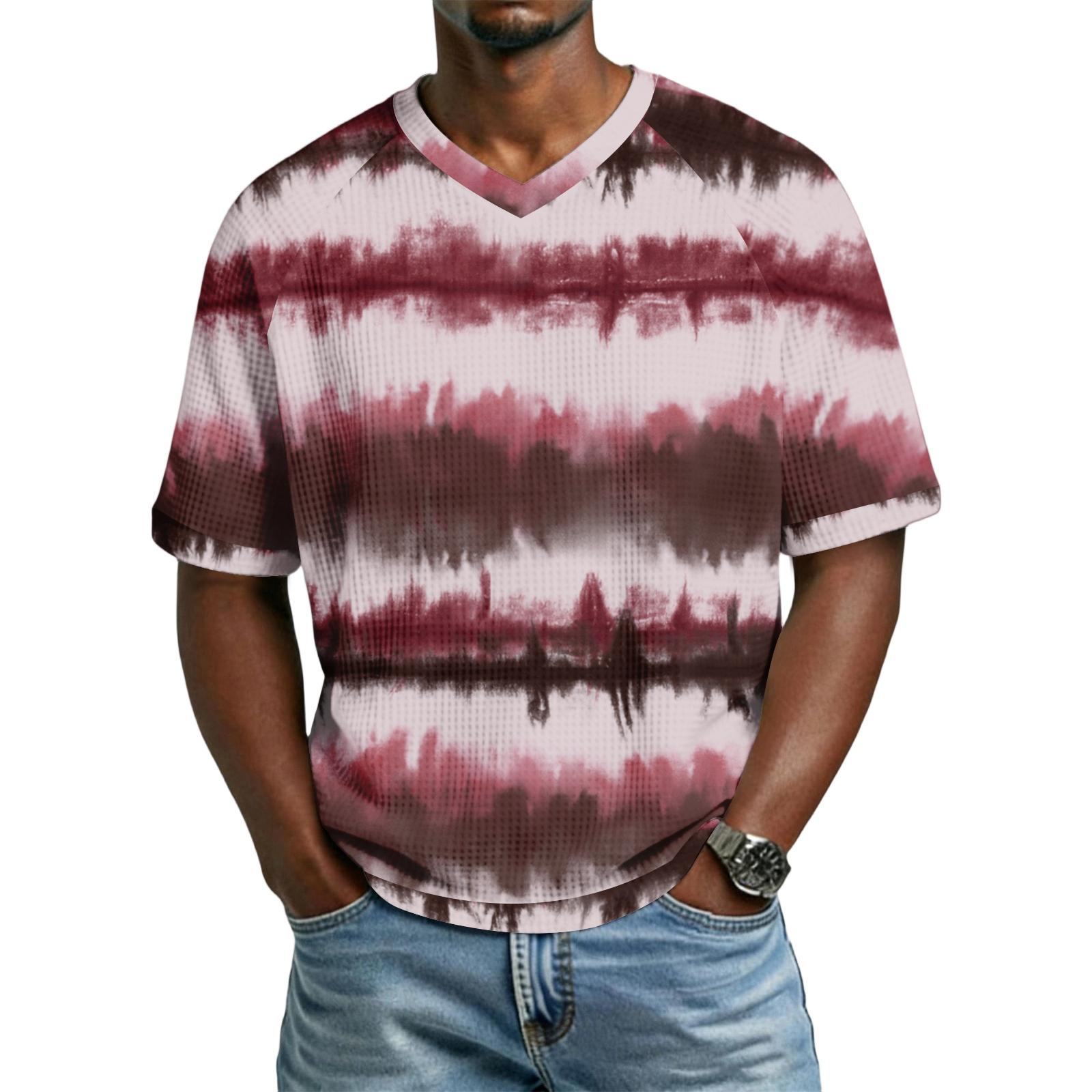 

Мужская повседневная и модная рубашка с коротким рукавом и принтом под галстук - Мужская дышащая рубашка с коротким рукавом и V-образным вырезом L коричневый