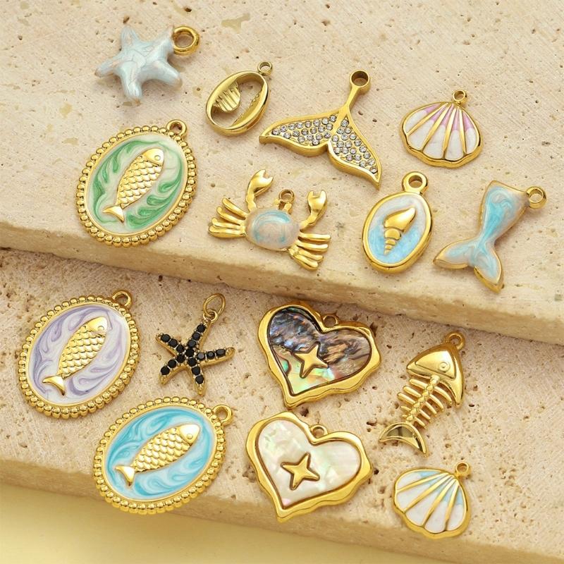 Set di Artigianato Collana con Ciondolo Conchiglia Stella Marina Fatto a Mano per Vacanze al Mare Gioielli Regali