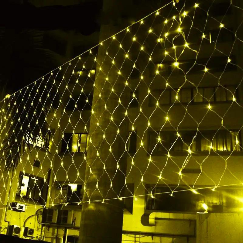 Festoon Net Mesh LED String Light Outdoor Garden Summer Decor Fairy Garland Lamp Wedding Party Courtyard Wall Hanging Lights