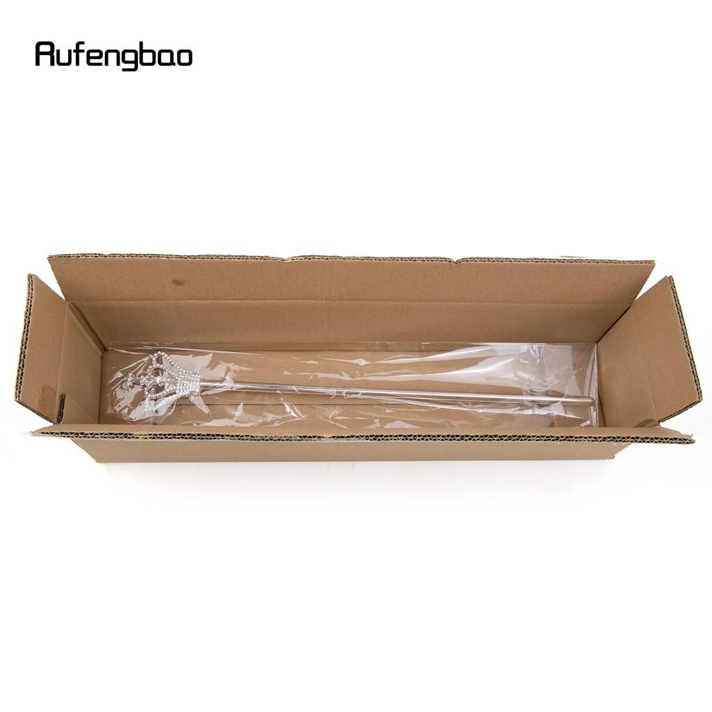 Silver White Alloy Crown Fairy Wands for Girl Princess Wands for Kids Angel Wand for Party Costume Wedding Birthday Party 48.5cm
