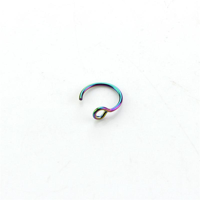 Curved Barbells Fake Nose Piercing D Shaped Tragus Helix Stud Earring Hoop Septum Stainless Steel Ring Nostril Body Jewelry New