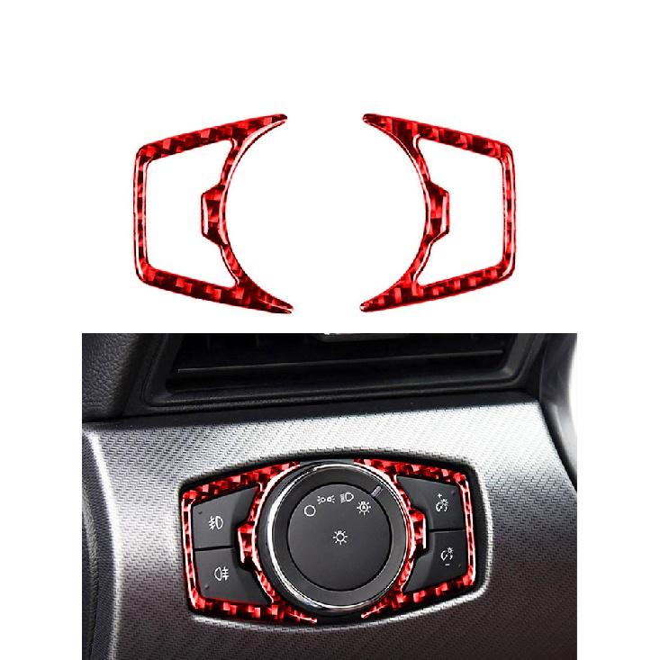 Pentru Ford F-150 2017- Accesorii auto Interior Fibră de carbon Cupă de scurgere față Cadru decorativ Wait Red Stickers