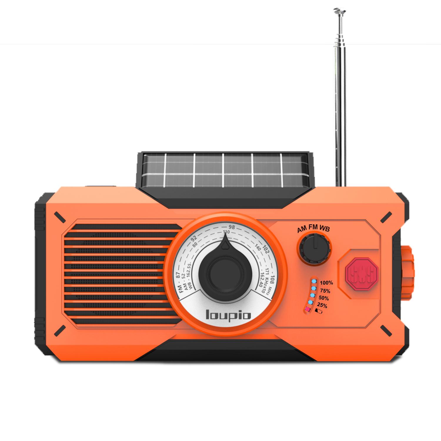 

Уличное Кемпинговое Аварийное Радио с Ручным Приводом AM/FM/WB Погодное Радио Солнечное Радио Многофункциональный Пауэрбанк Светодиодный Фонарик оранжевый