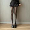 Sexy Women Black Stockings Slimming Vertical Stripes Lines Pantyhose Ultra-thin Tights