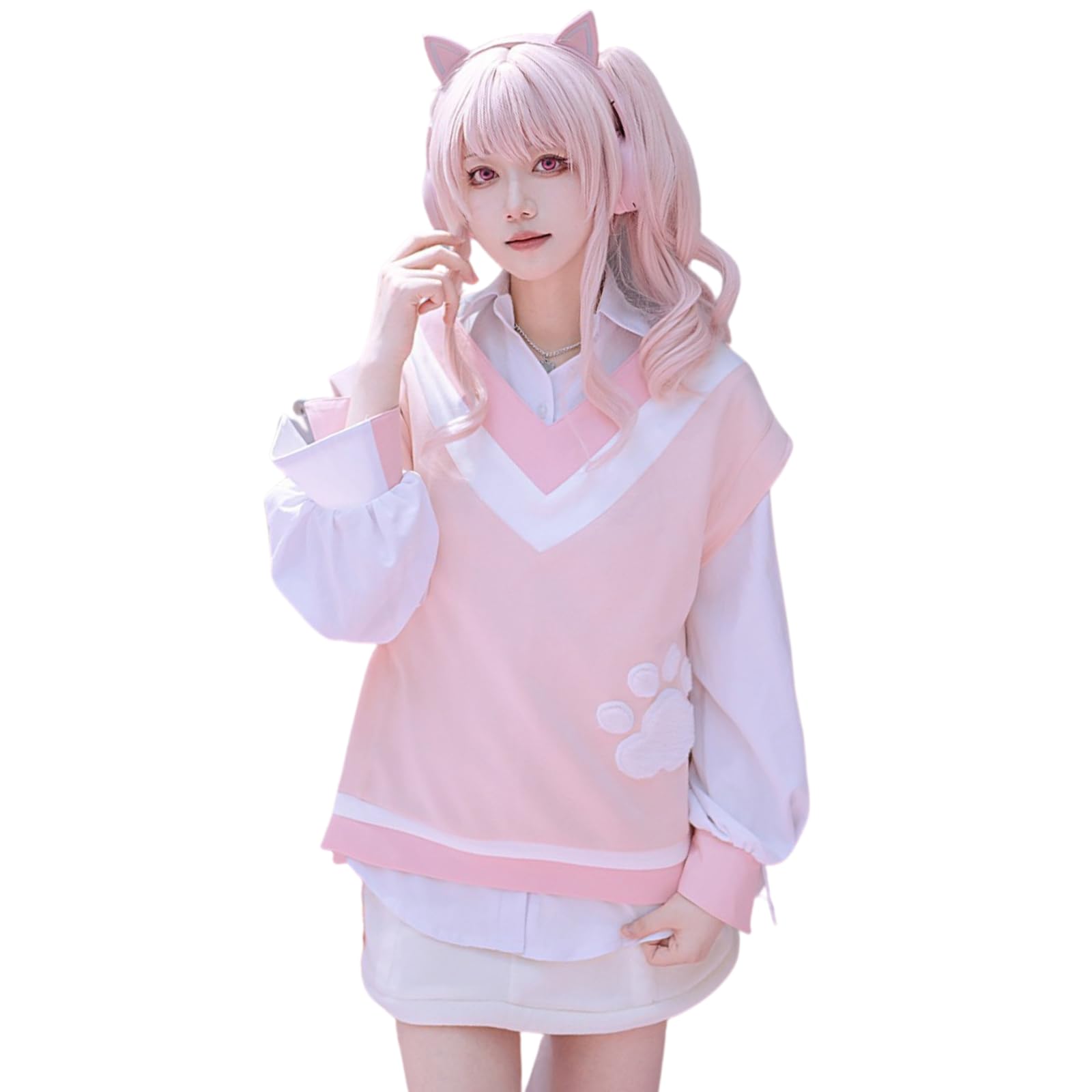 

[Milky Time] Project Sekai Мизуки Акацукияма Косплей Униформа Аниме Игра Пончик и Знак Мира