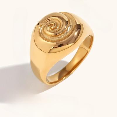 2025 Surface Turbine Conch Shaped 18K Gold Ring, Suitable for Women's Jewelry, Daily Waterproof Jewelry and Accessories