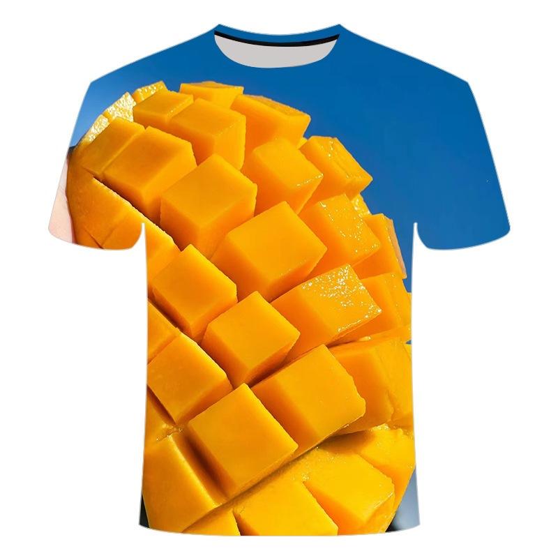 Summer New 3d Printed Fruit Series Casual T-shirt Visual Cool Mango Fashion Short-sleeved Quick-drying Top
