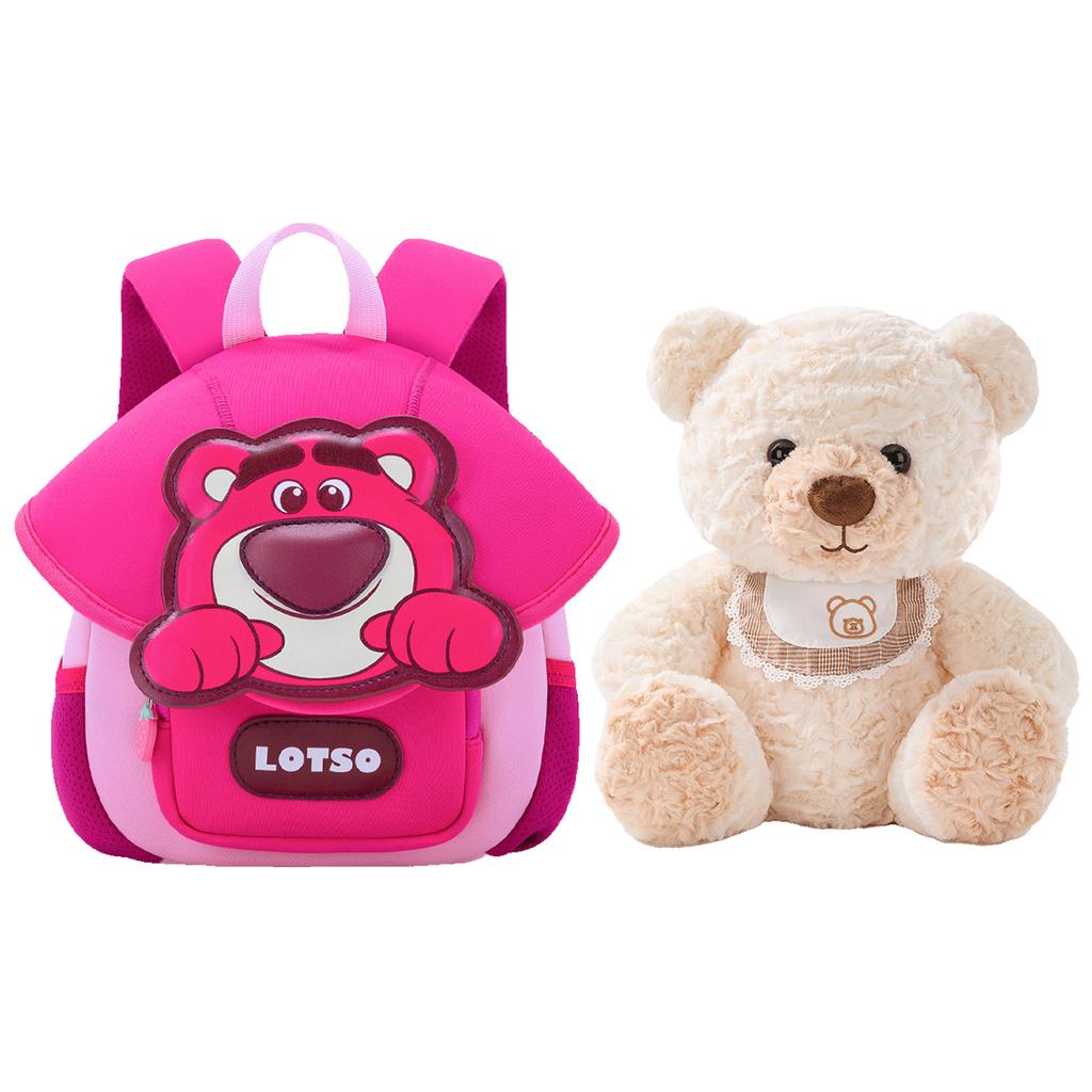 New Disney Strawberry Bear Series Neoprene With PU Small Kids' Bag Backpack Kids' Pink/Blue B20124-L