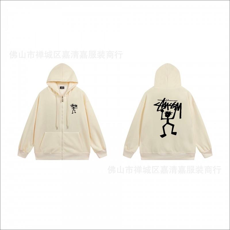 Unisex mikina s kapucí na zip s potiskem Bavlněný svetr Lehká podzimní zimní neformální svrchní oblečení