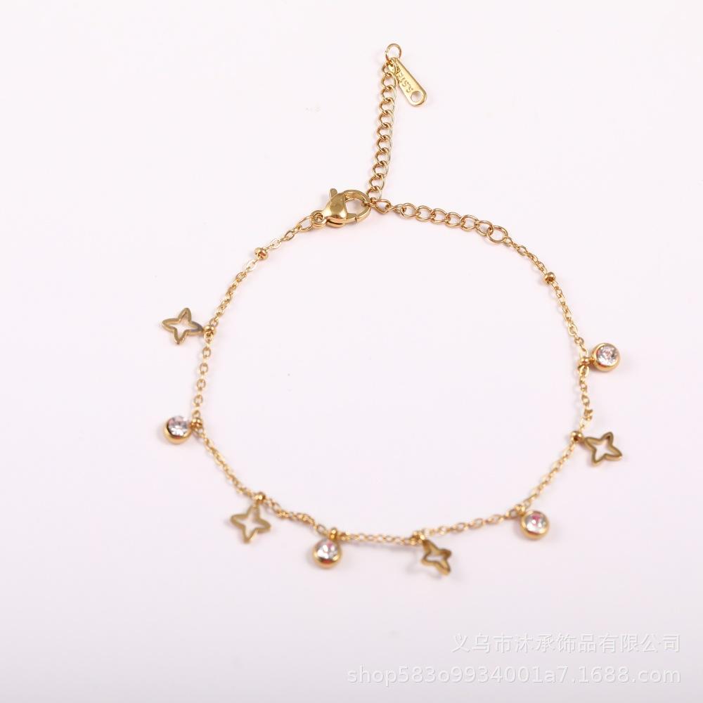 European and American Stainless Steel Zircon Women's Versatile High-end Bracelet
