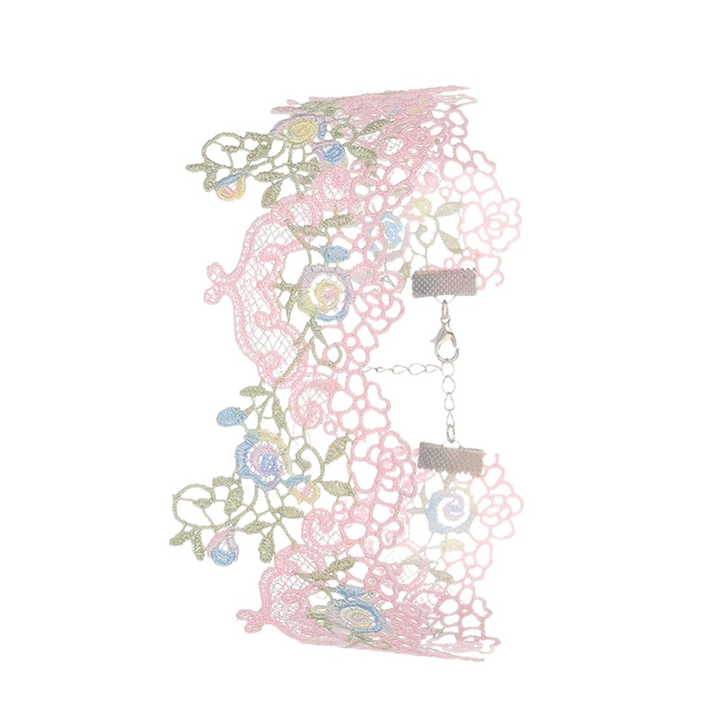 Elegante Spitzenkragen-Halskette mit buntem, durchbrochenem Muster Stilvolles Spitzen-Choker-Schmuckstück für Frauen, Teenager, Damen