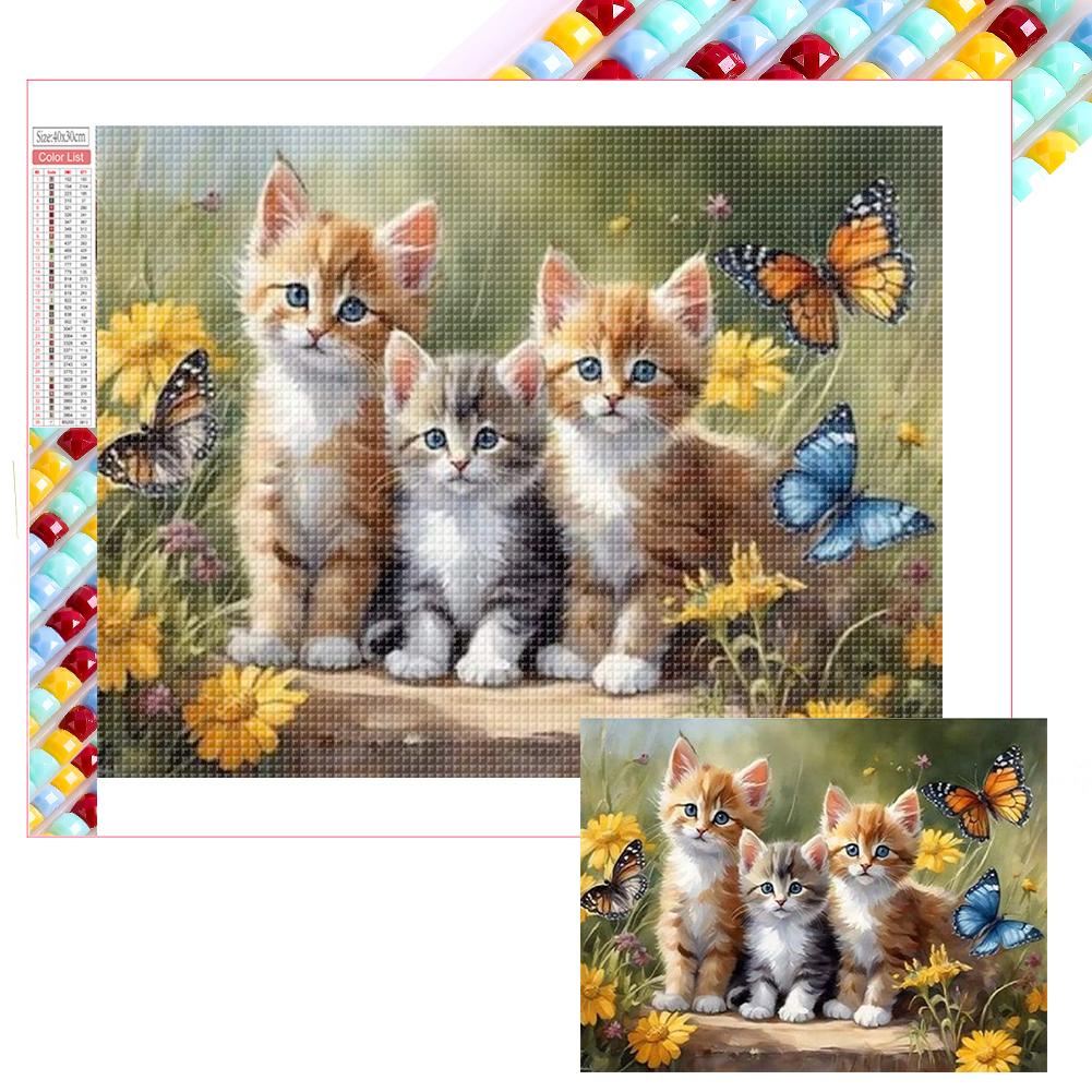 

- 5D-Diamantgemälde Zum Selbermachen mit Squaretischem Bohrer Katzen-Set Heimdek