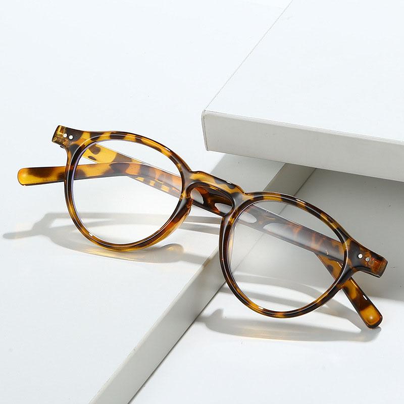 Rivets Decoration Eyeglasses Frames Round Shape Anti Blue Light Women Eyeglasses Korean Stylish Men's Glasses Frames