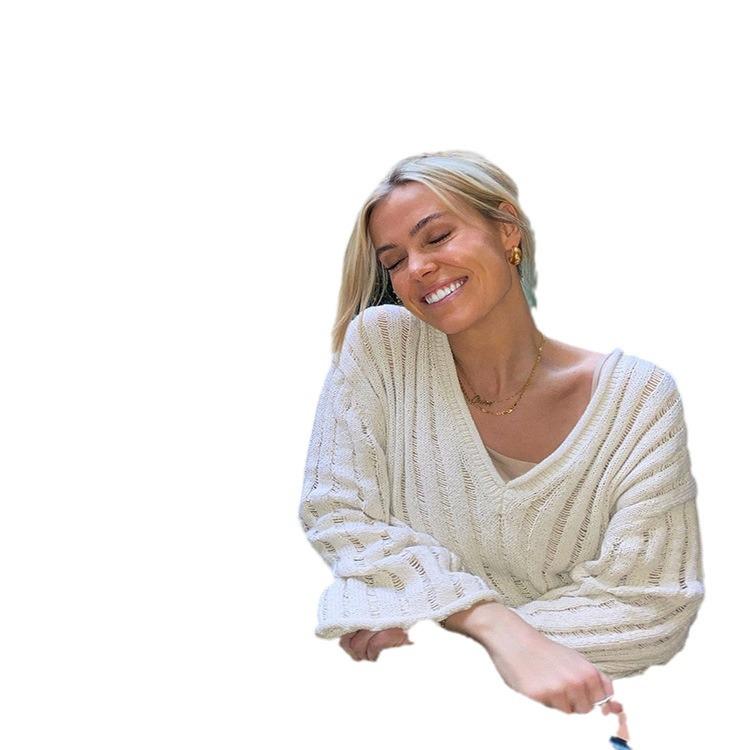 Damen Baumwolle & Leinen Freizeitpullover - Europäisch & Amerikanisch Herbst/Winter Lockerer Mode-Top