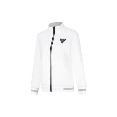 Li Ning Training Series Letter Patch Stand Collar Water Resistant Jacket Women Jacket Standard-White AJDT704-4
