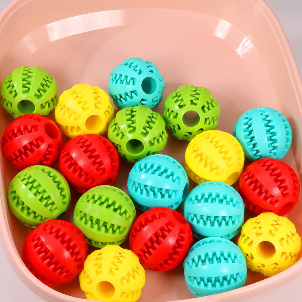 Pet Dog Toy Interactive Rubber Balls designed for Small Large Dogs Puppy Cat Chewing Toys Pet Tooth Washing Indestructible Dog Food Ball
