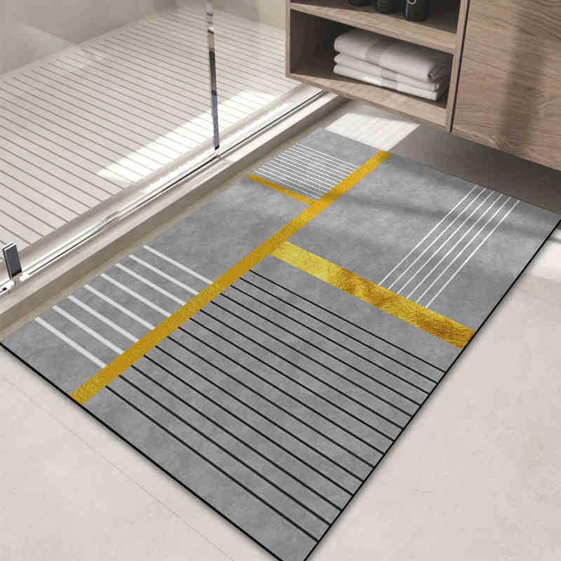 Light Luxury Style Diatom Mud Floor Mat Bathroom Bathroom Bathroom Door Dirt-Resistant Foot Mat Household Non-Slip Easy To Take Care Of