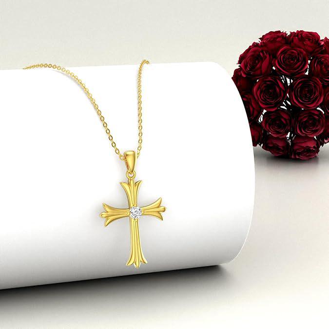 Women s European American Style Full Diamond Creative Cross Necklace